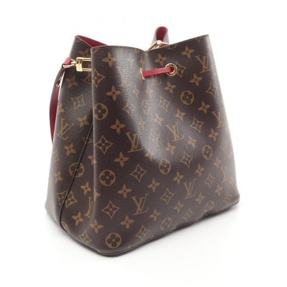 LOUIS VUITTON NeoNoe Monogram Freesia Shoulder Bag Coated Canvas Leather Brown P - Picture 3 of 9